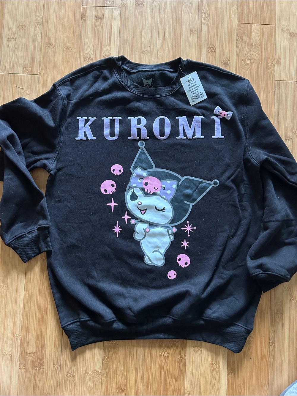 Sanrio Kuromi Black Sweatshirt with Pink Accents